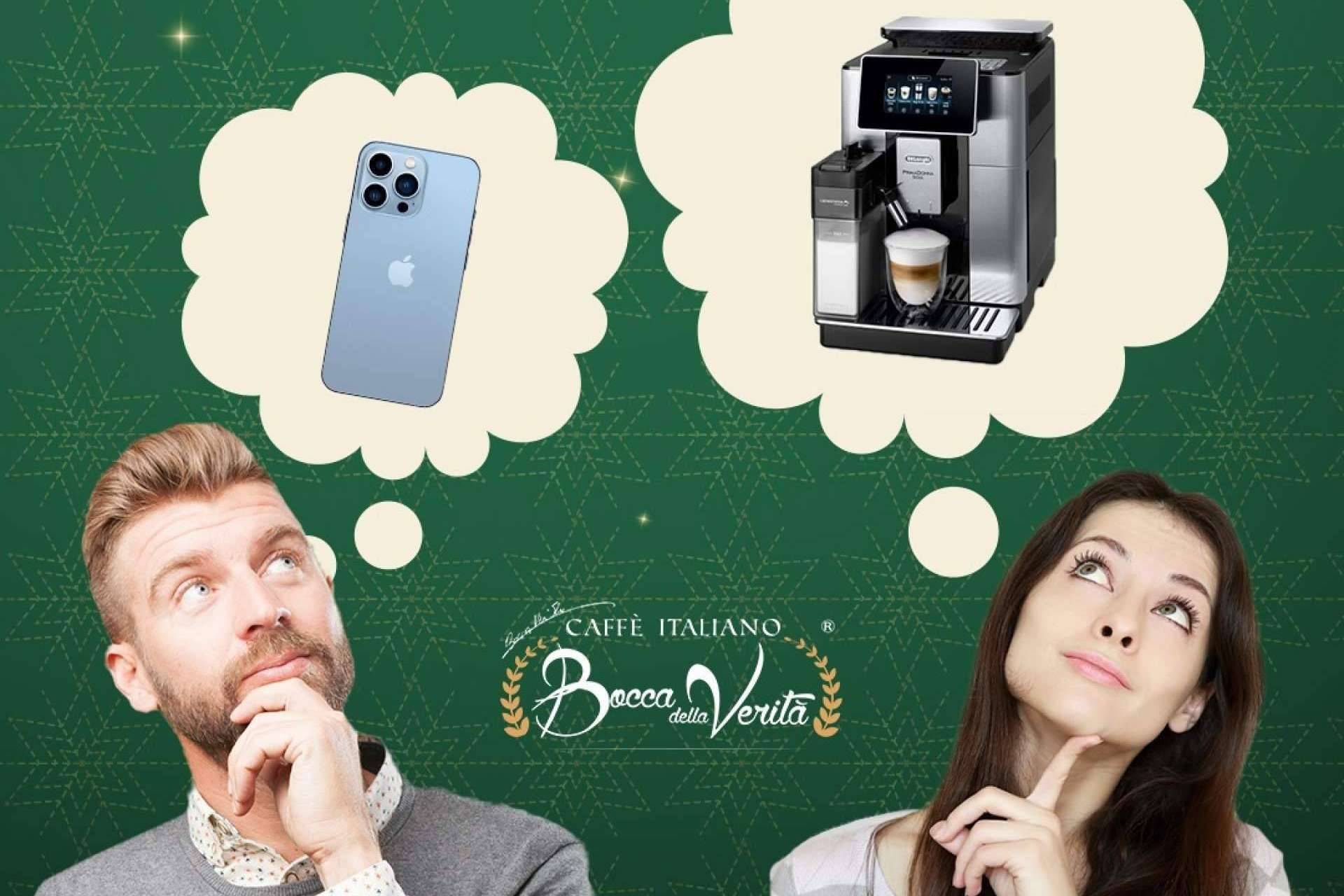 La empresa de café italiano 'Bocca Della Verità' ha decidido regalar móviles y cafeteras de última generación esta Navidad