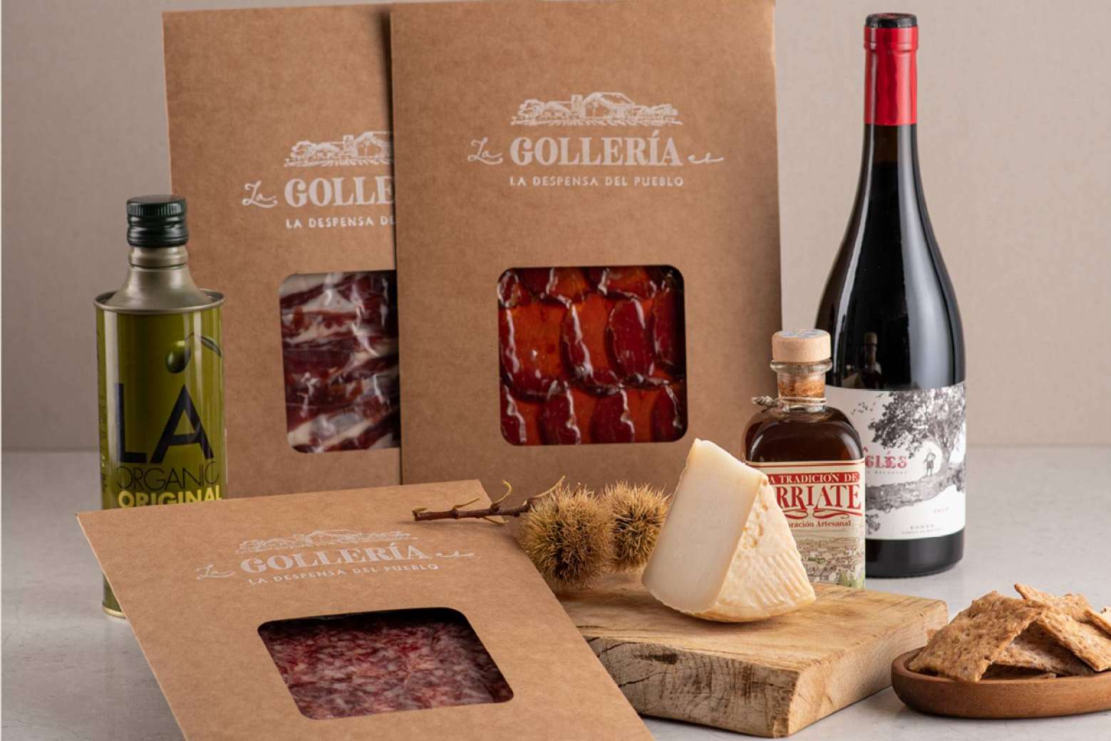 Las cestas de Navidad de La Gollería con productos artesanos de la Serranía de Ronda