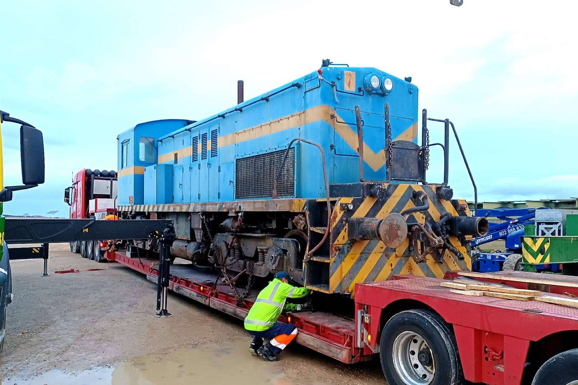 Una locomotora militar norteamericana preservada por la Fundación del Patrimonio Ferroviario