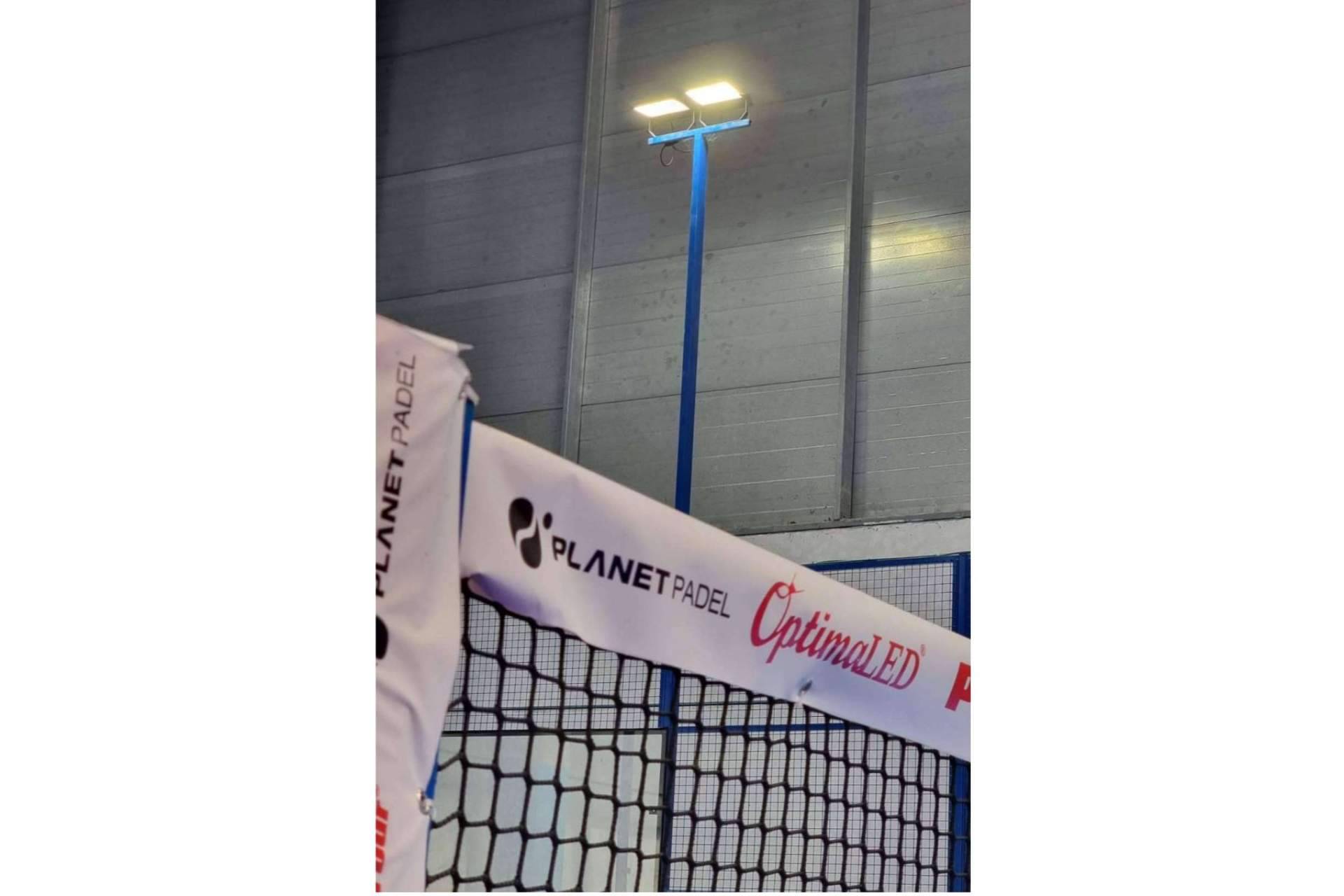Planet Padel Indoor de Torrejón con focos ÓptimaLED