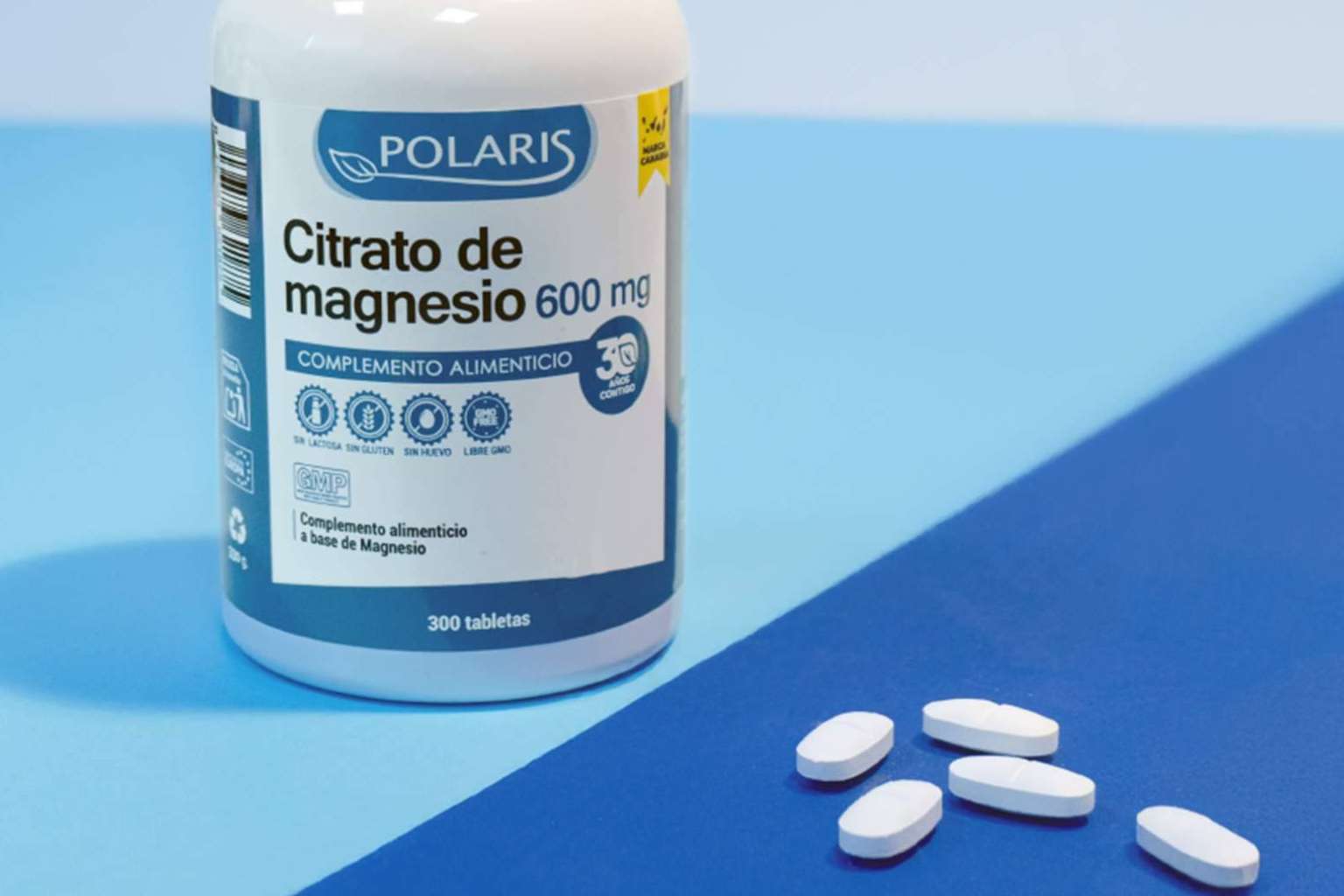 Citrato de Magnesio de Polaris Fórmula en formato ampliado de 300 comprimidos