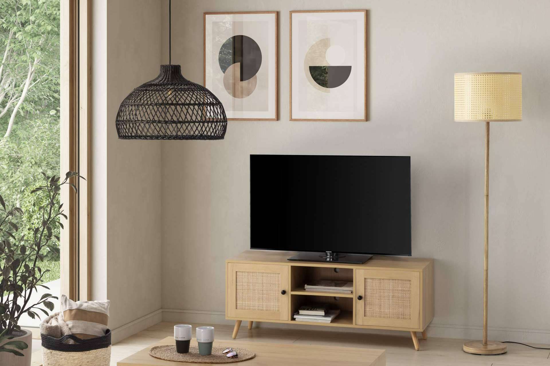 Diseño y sostenibilidad, lámparas de techo de ratán y bambú disponibles en Top Mueble