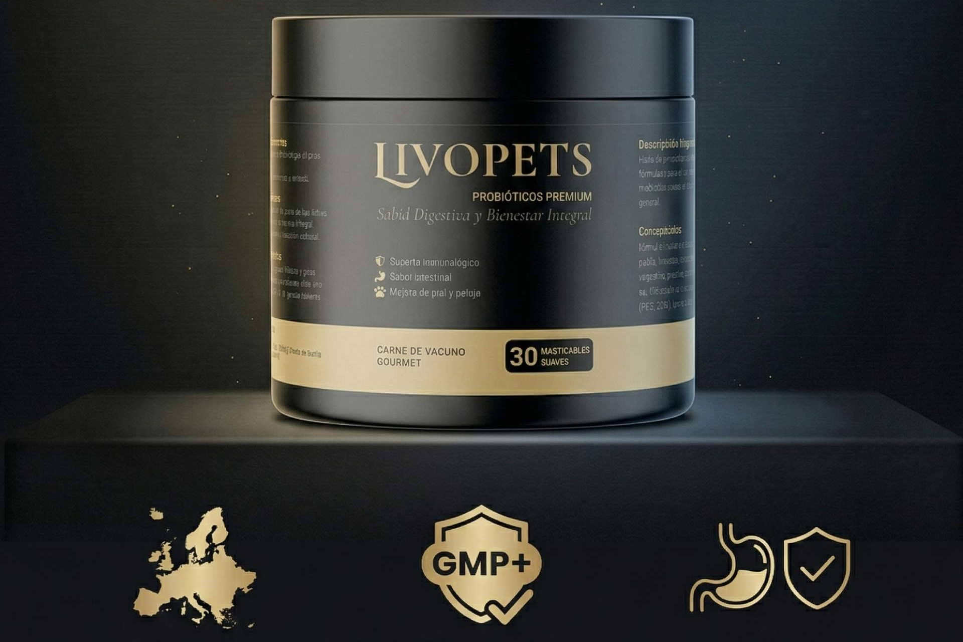 Livopets, probióticos para perros con ingredientes claros, fabricación en Europa y enfoque basado en evidencias